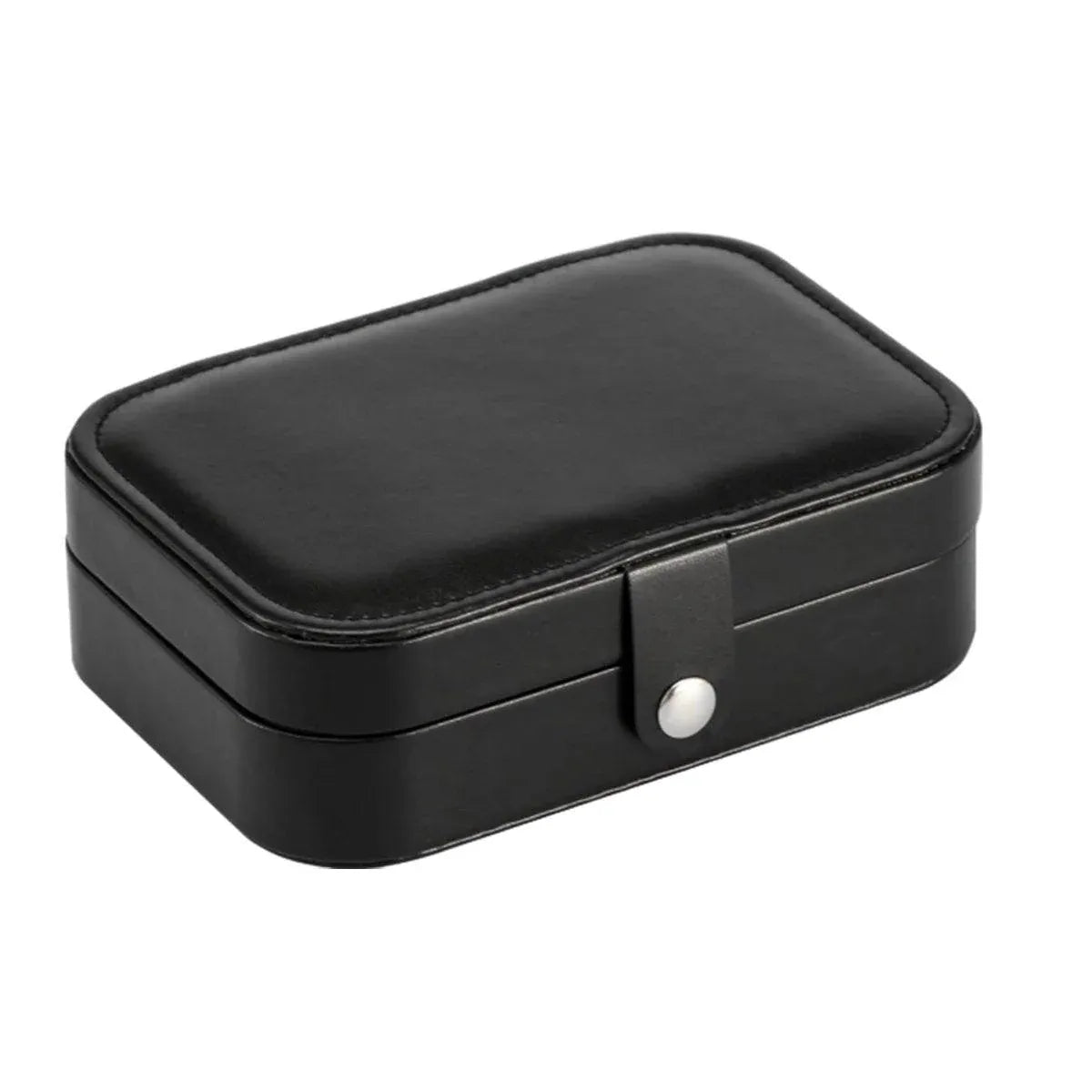 Black Zip Travel Jewellery Case, 16 x 11 x 5 cm