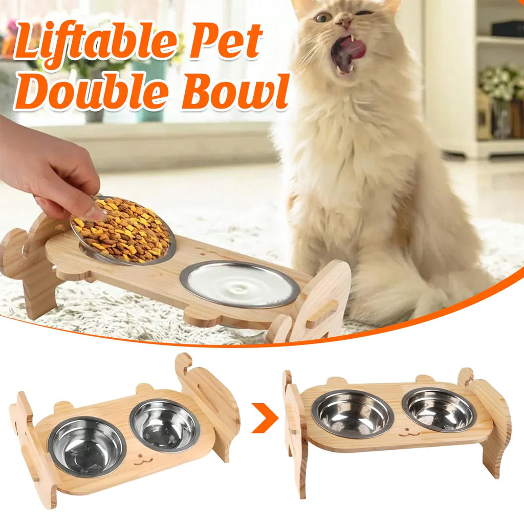 Pet Bowl Anti Tip Double Bowl Pet Food Water Bowl For Home Daily Use
