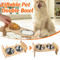 Pet Bowl Anti Tip Double Bowl Pet Food Water Bowl For Home Daily Use
