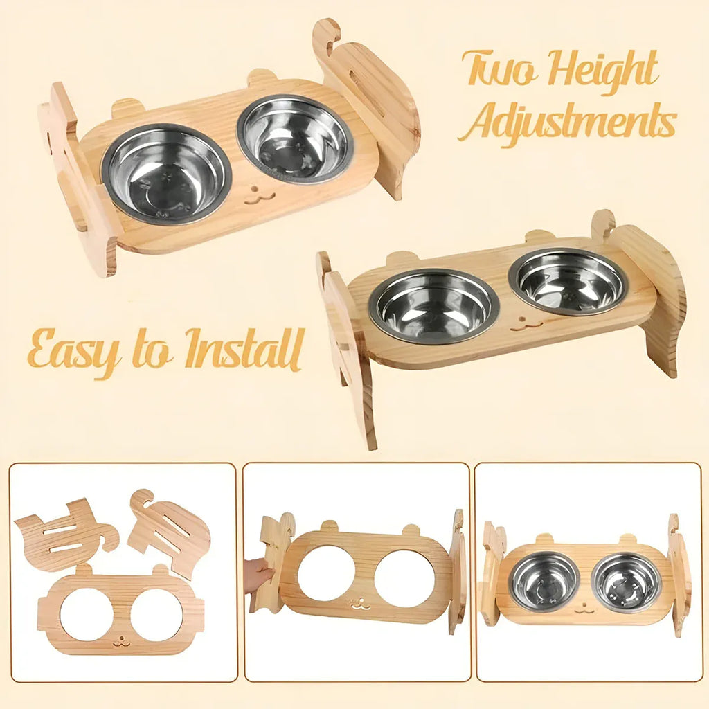 Pet Bowl Anti Tip Double Bowl Pet Food Water Bowl For Home Daily Use