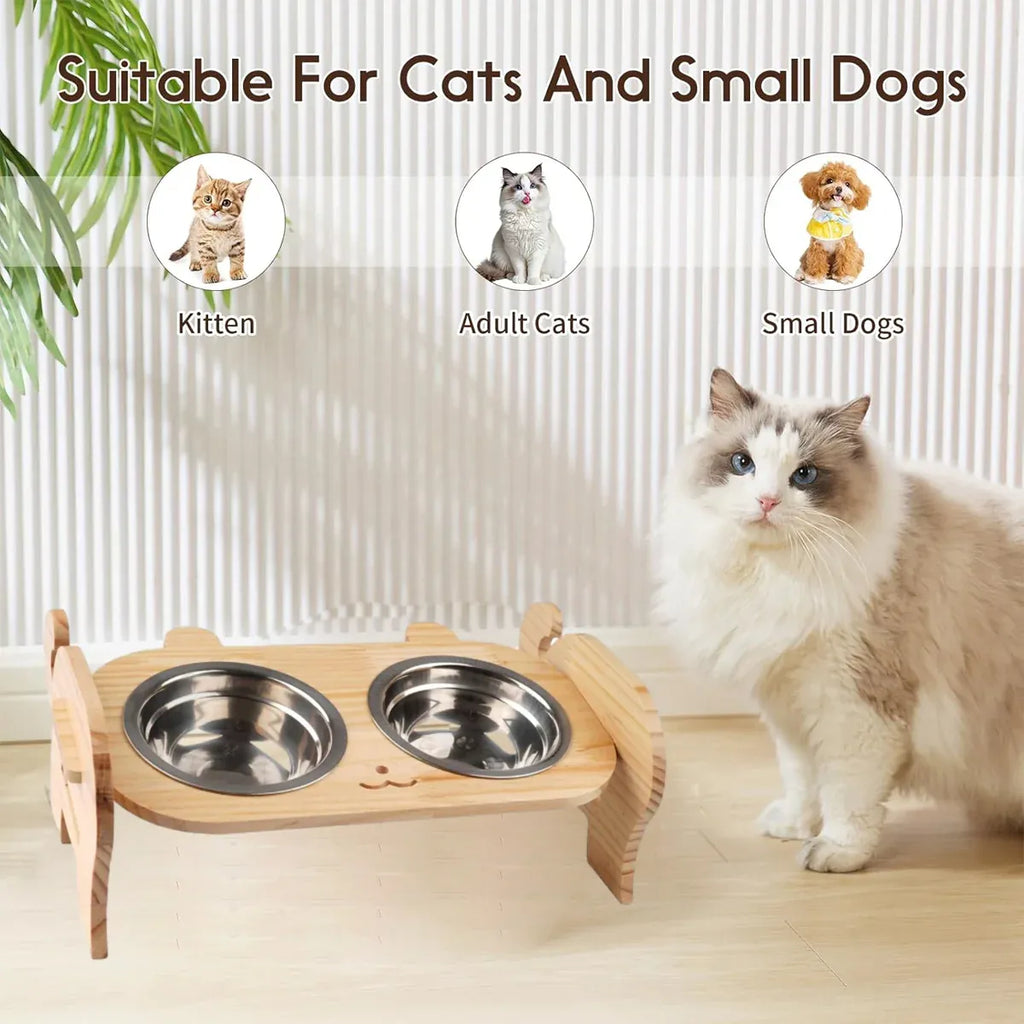 Pet Bowl Anti Tip Double Bowl Pet Food Water Bowl For Home Daily Use