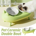 Cat Bowl Ceramic Double Bowl Non Slip Food Safe Durable