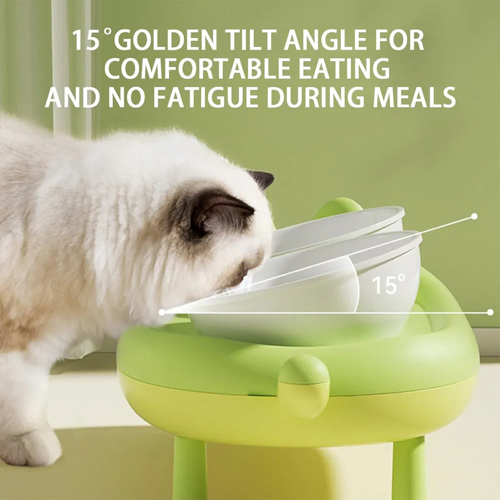 Cat Bowl Ceramic Double Bowl Non Slip Food Safe Durable
