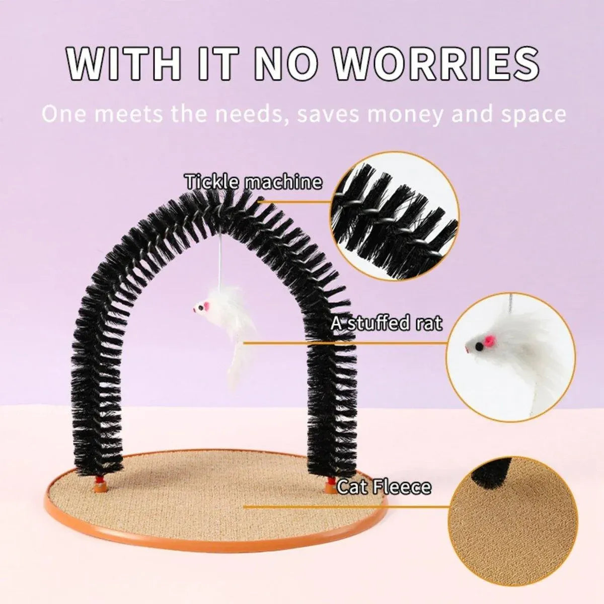 Arch Cat Scrub Brush Pet Grooming Toy Self Groomer Tickle Device