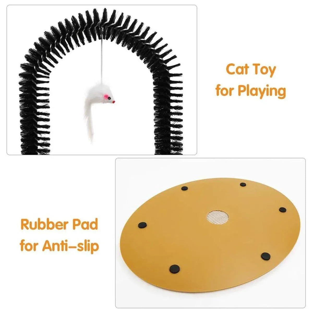 Arch Cat Scrub Brush Pet Grooming Toy Self Groomer Tickle Device