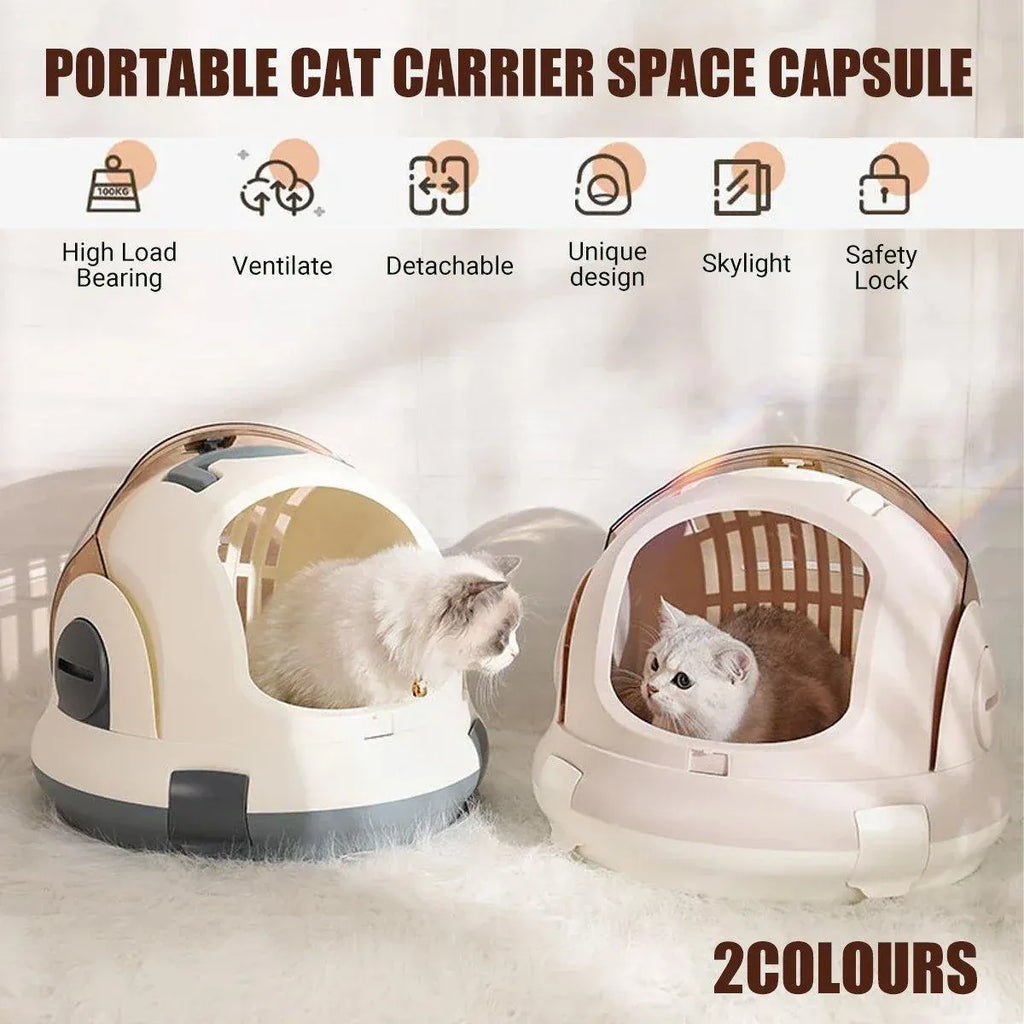 Portable Cat Carrier Space Capsule Large Capacity Aviation Travel