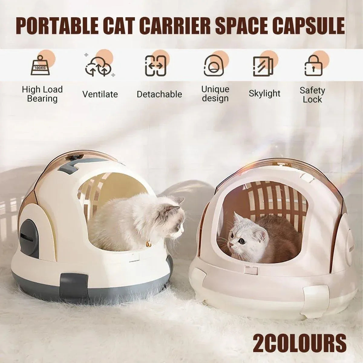 Portable Cat Carrier Space Capsule Large Capacity Aviation Travel