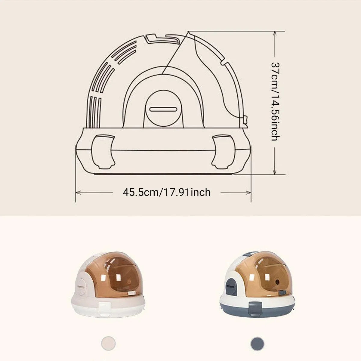 Portable Cat Carrier Space Capsule Large Capacity Aviation Travel