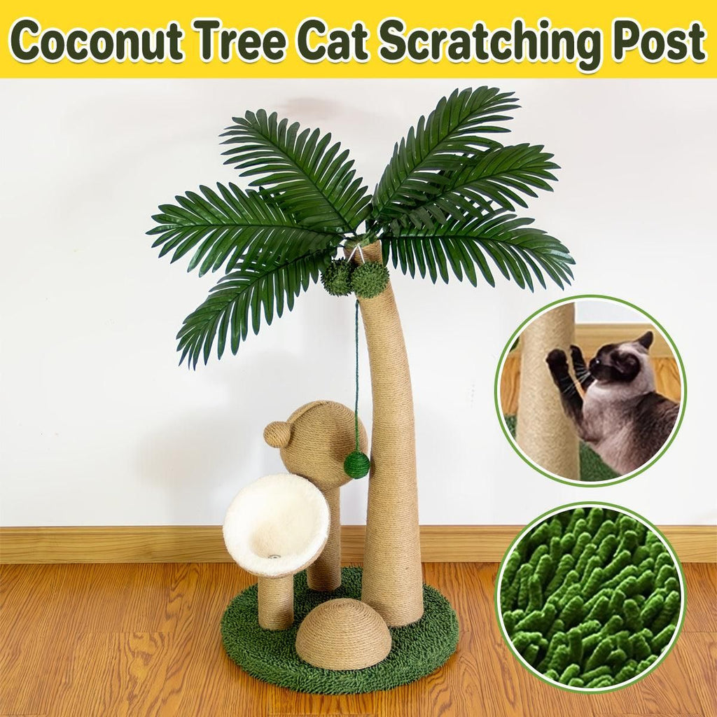 1-Piece Coconut-Style Cat Scratching Post, Green