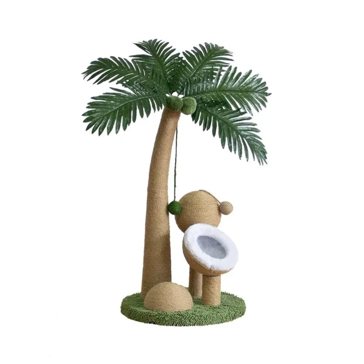 1-Piece Coconut-Style Cat Scratching Post, Green
