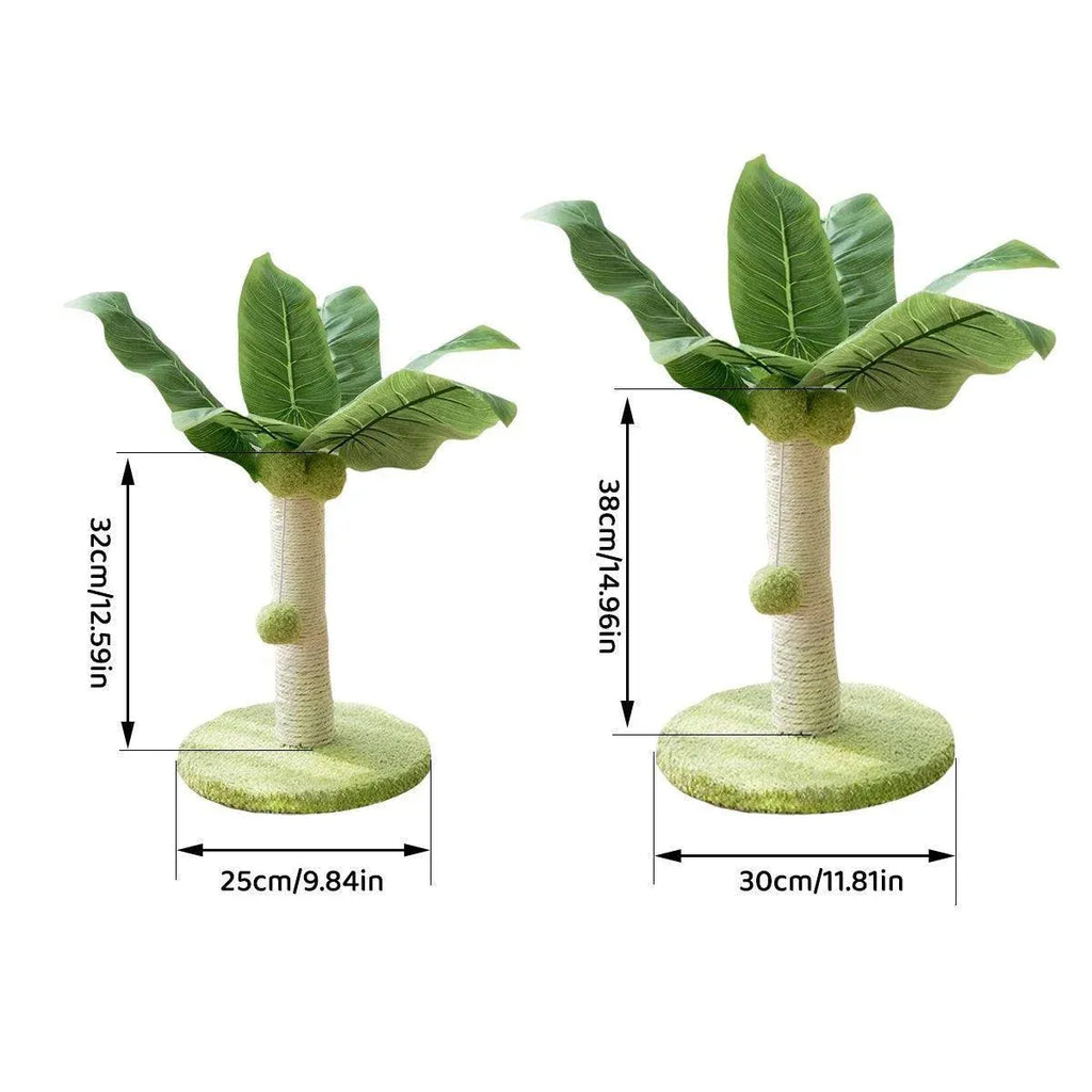 Cat Scratching Coconut Tree Kitten Post Sisal Covered Scratcher Pole