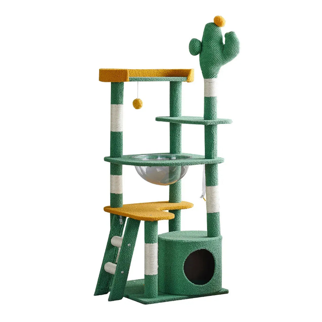 Cactus Shape Cat Tree Climbing Tower Scratching Board Nest