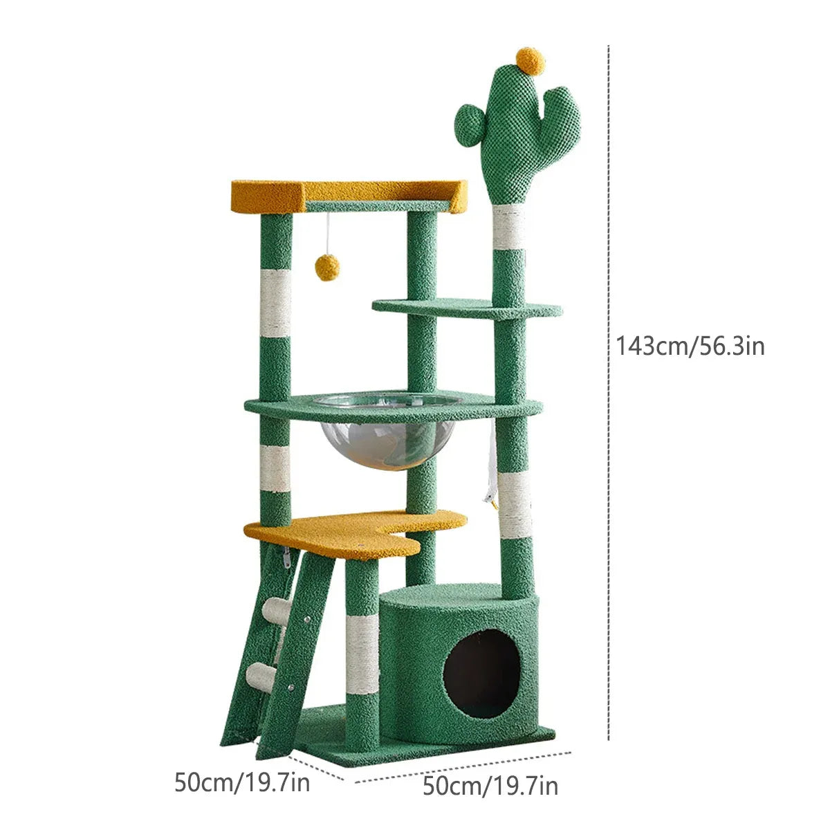 Cactus Shape Cat Tree Climbing Tower Scratching Board Nest