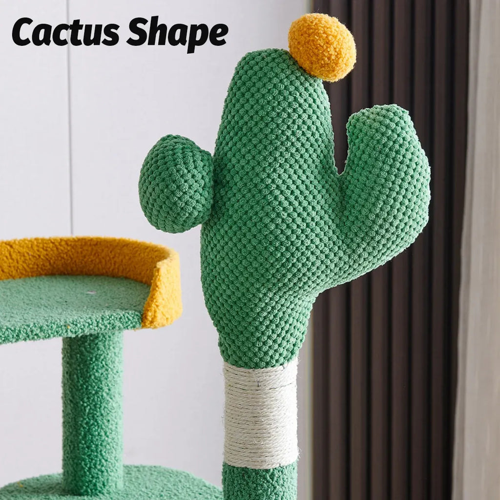Cactus Shape Cat Tree Climbing Tower Scratching Board Nest