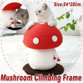 Red Mushroom Cat Climbing Frame Vertical Scratching Post Board Pet