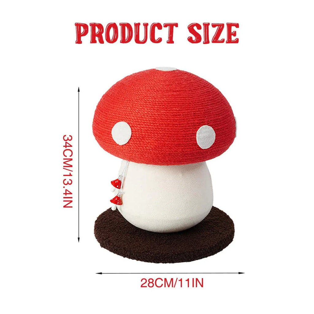 Red Mushroom Cat Climbing Frame Vertical Scratching Post Board Pet