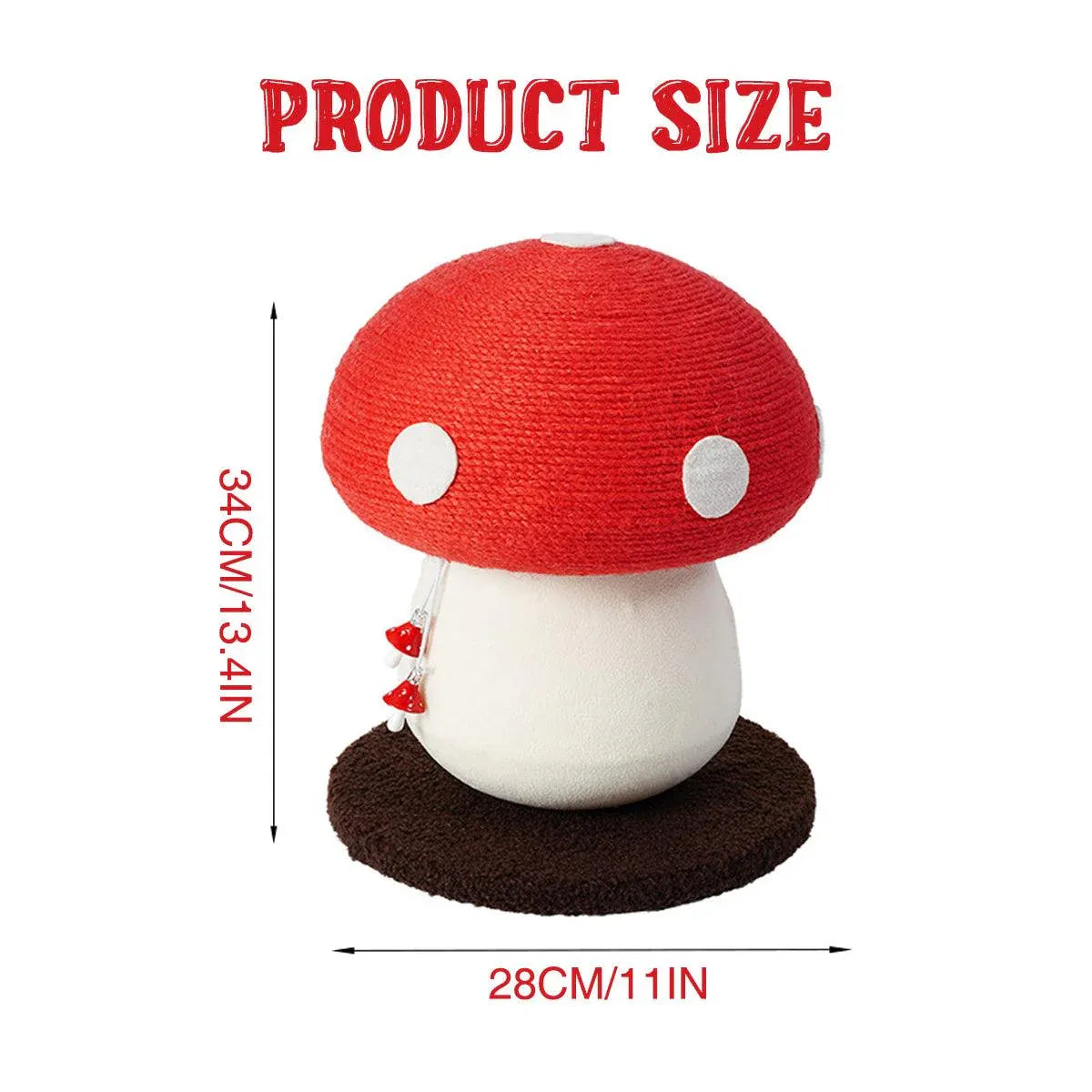 Red Mushroom Cat Climbing Frame Vertical Scratching Post Board Pet