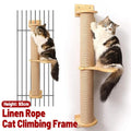 Cat Climbing Frame Wall Post Flax Rope Scratcher Hanging Toy