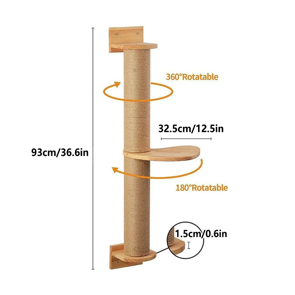 Cat Climbing Frame Wall Post Flax Rope Scratcher Hanging Toy