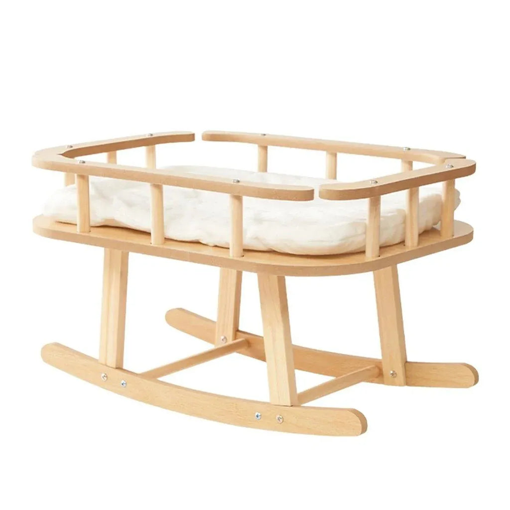 Wooden Cat Bed Simple Rocking Pet Bed Comfortable Elevated Sleeping