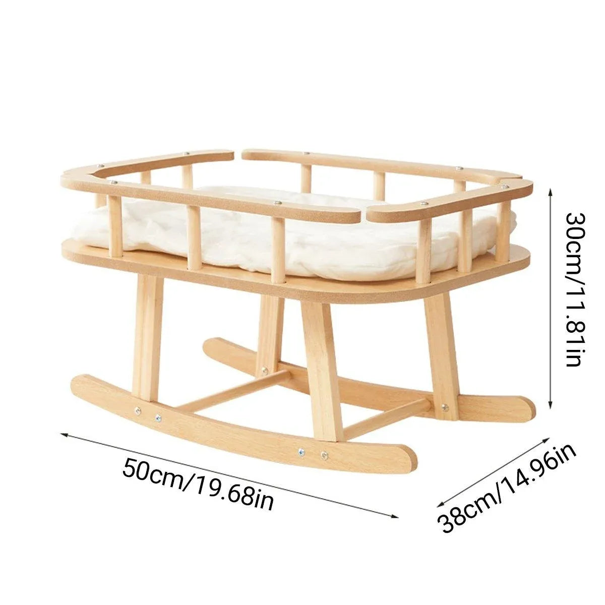 Wooden Cat Bed Simple Rocking Pet Bed Comfortable Elevated Sleeping