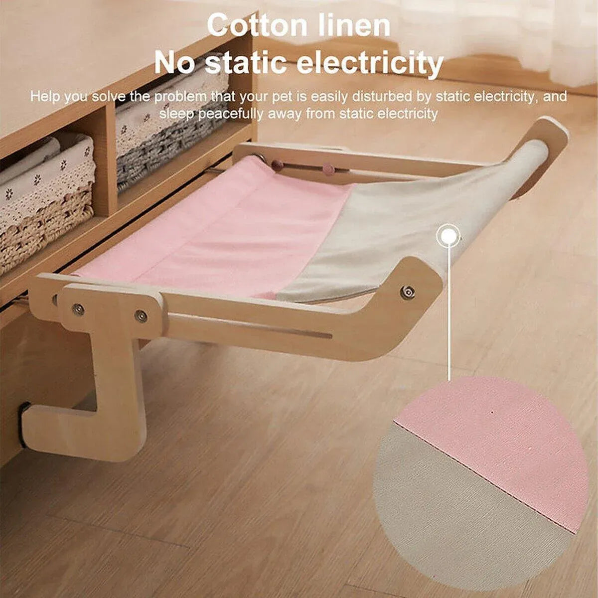 Window Hanging Cat Hammock Solid Wood Sun Bed Nest