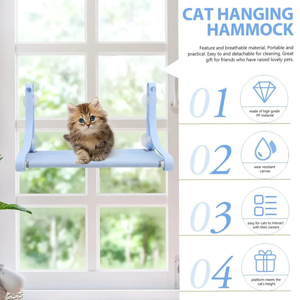 Cat Hammock for Wall Window Glass Suction Cup Style Comfortable Space