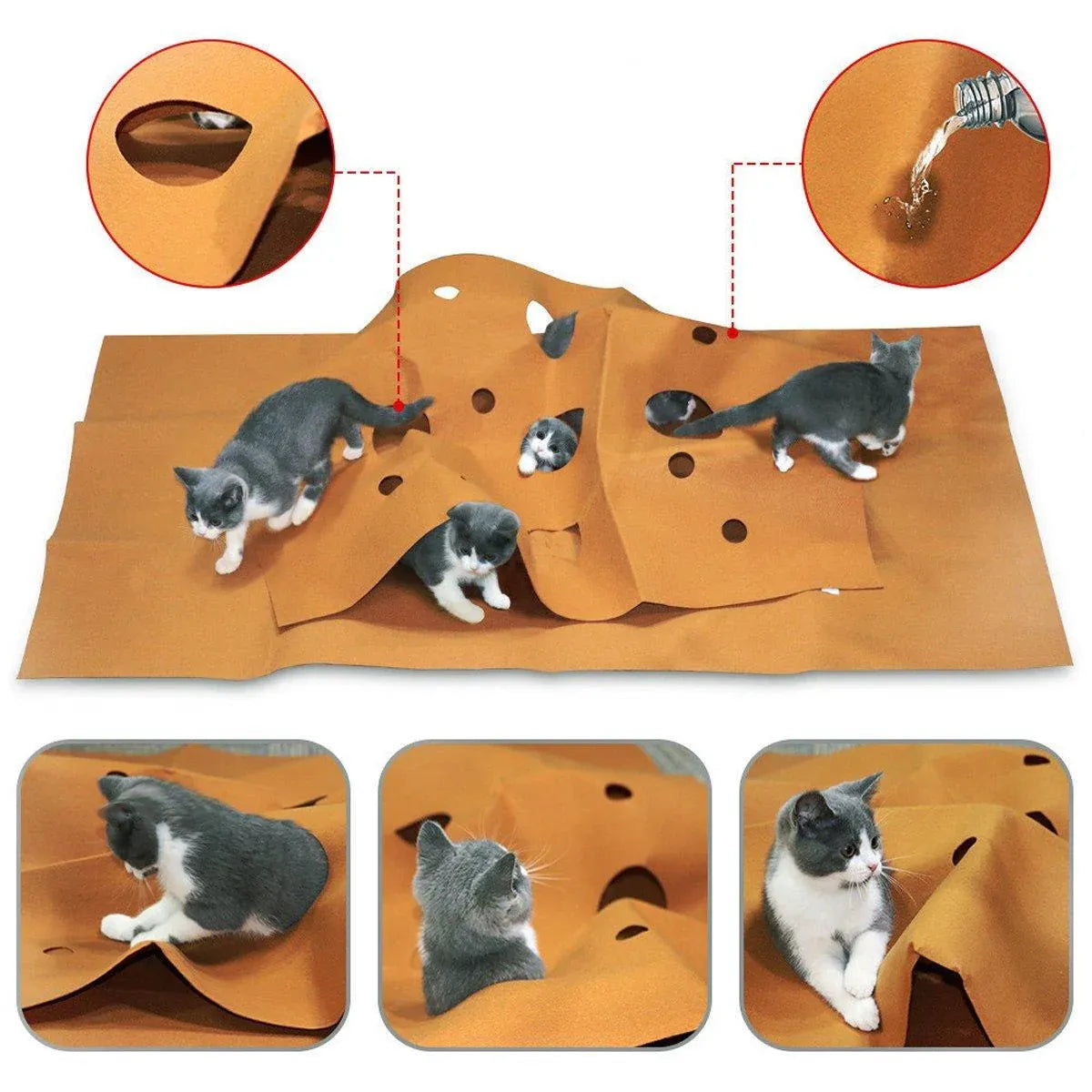 Pet Supplies Puppy Semi Enclosed Tunnel Cat Scratch Board Pad Toy