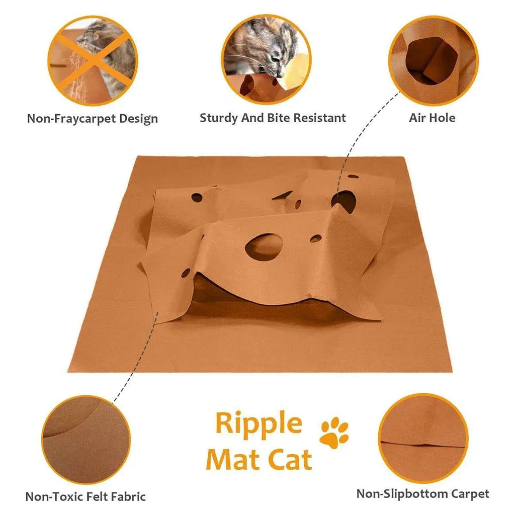 Aimall Cat Scratch Mat with Tunnel, 120 x 90 cm, Brown, photo 5 of 6
