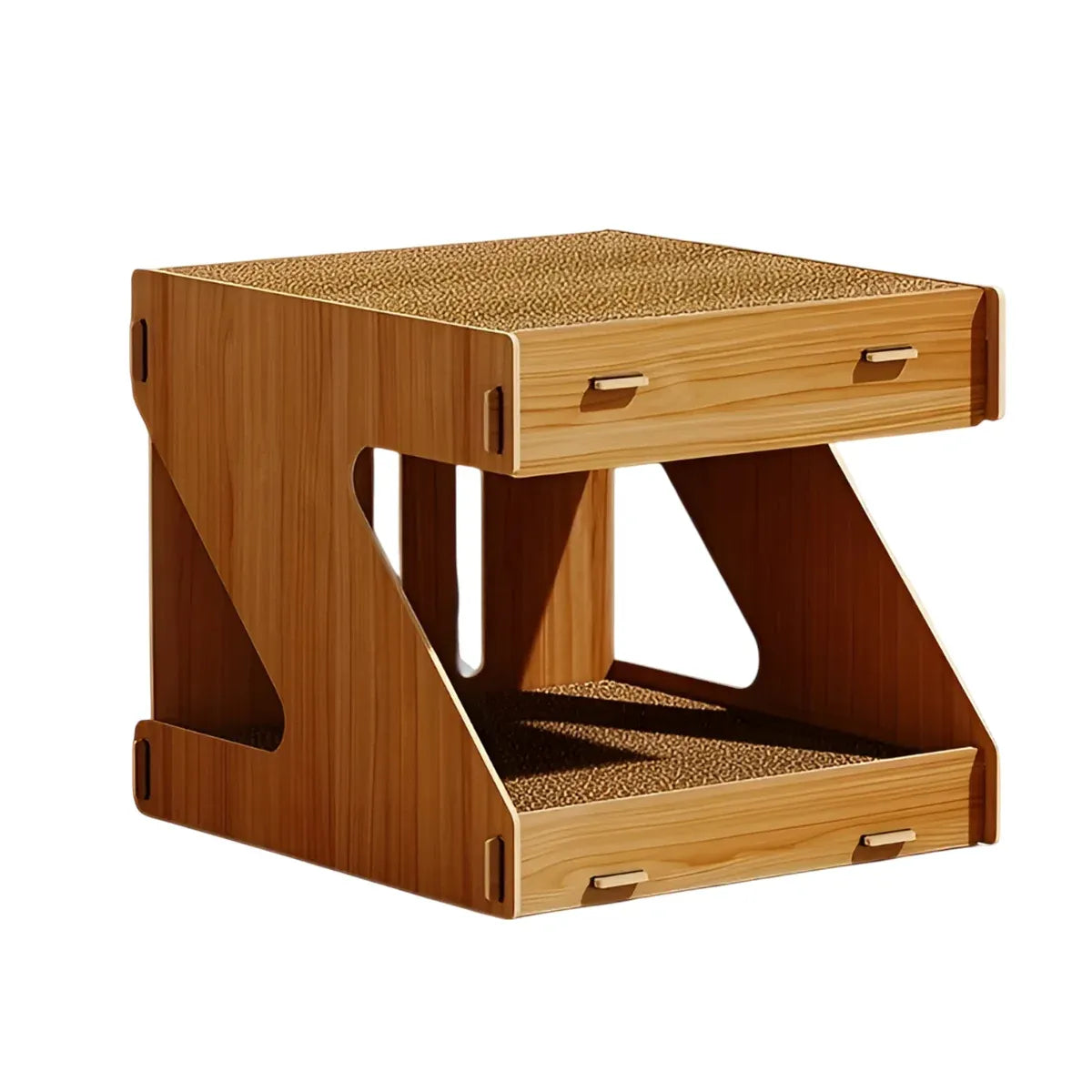 Solid Wood Cat Scratching Board Integrated Vertical Double-layer Cat