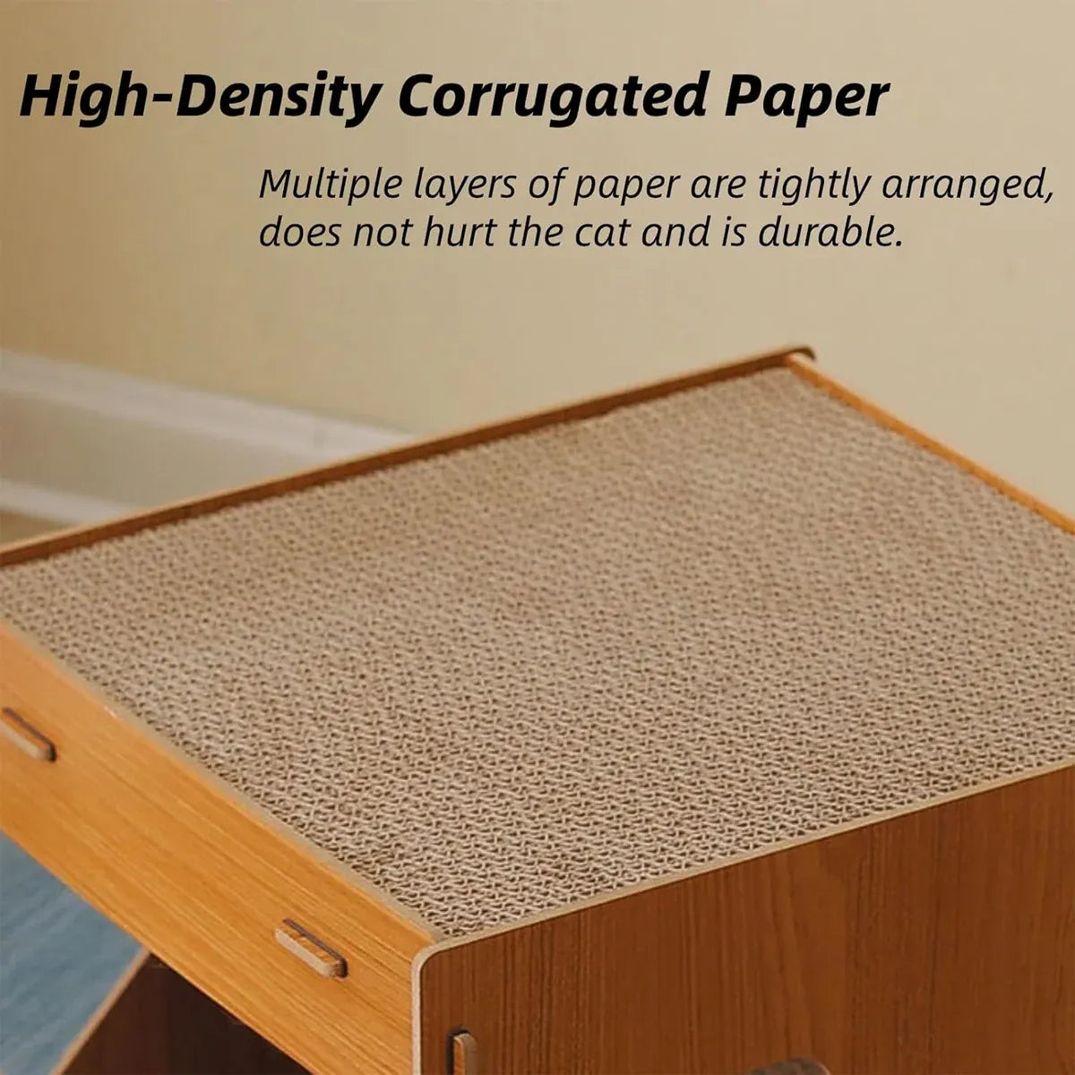 Solid Wood Cat Scratching Board Integrated Vertical Double-layer Cat