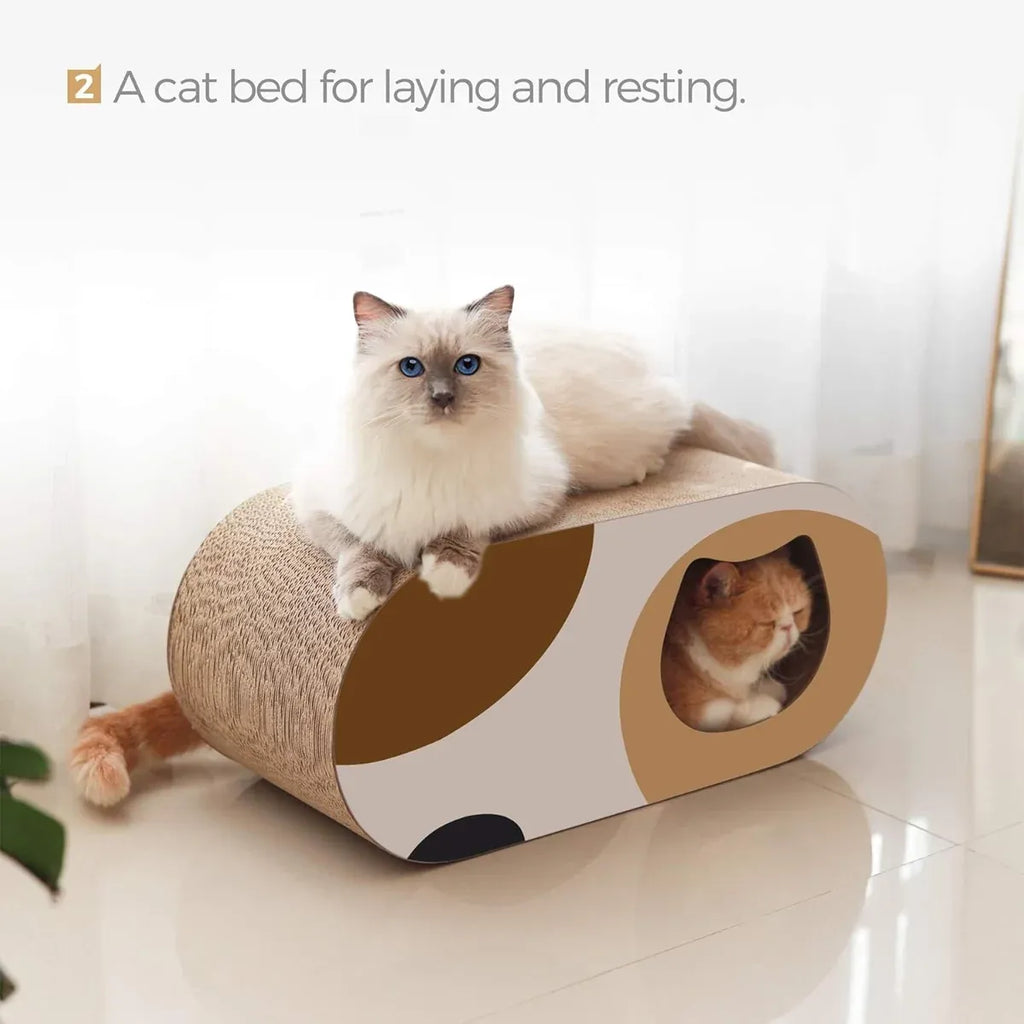 Durable Cat Tunnel Scratcher Bed Combo Interactive Toy House