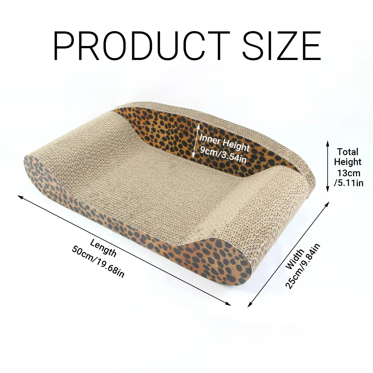 Leopard Print Cat Scratcher Board Durable Cardboard Surface