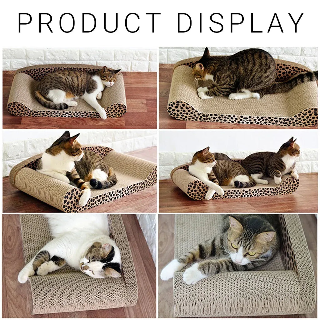 Leopard Print Cat Scratcher Board Durable Cardboard Surface