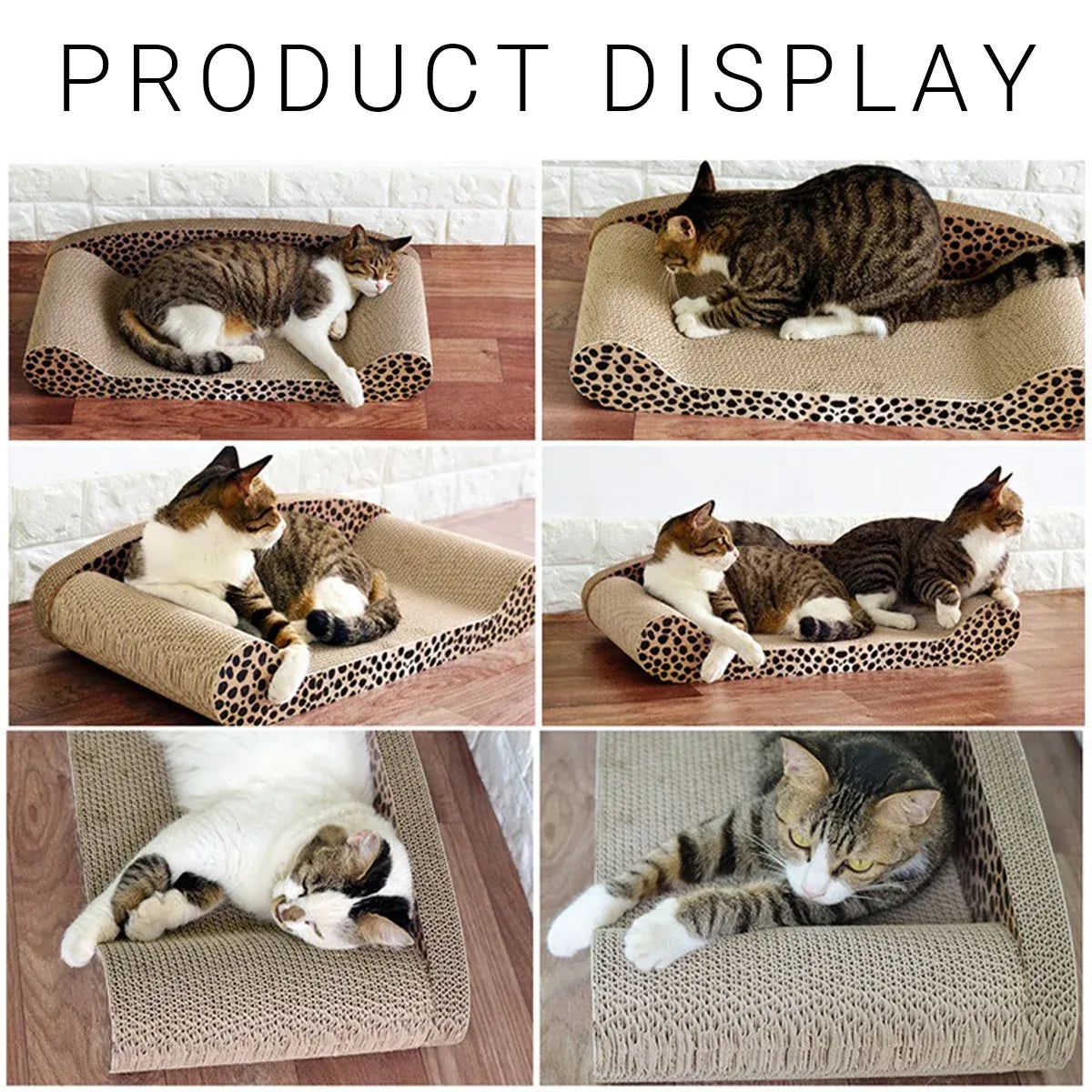 Leopard Print Cat Scratcher Board Durable Cardboard Surface