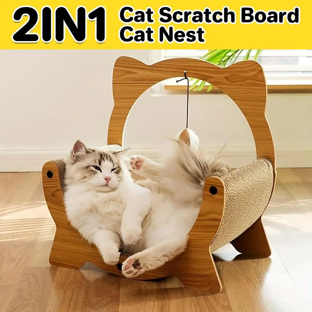 2in1 Cat Nest Scratching Board Claw Sharpening Bed