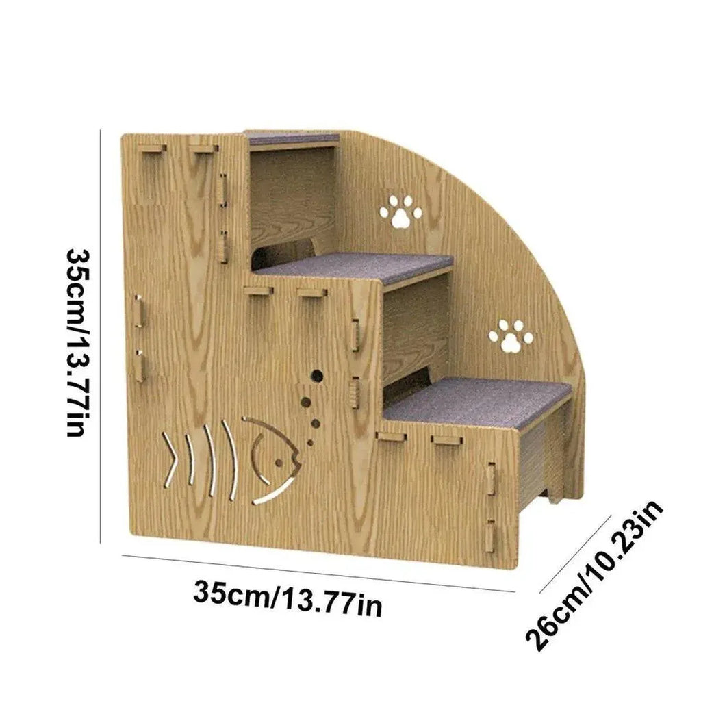 Wooden Pet Climbing Ladder Bed Step Frame Durable Climbing Frame