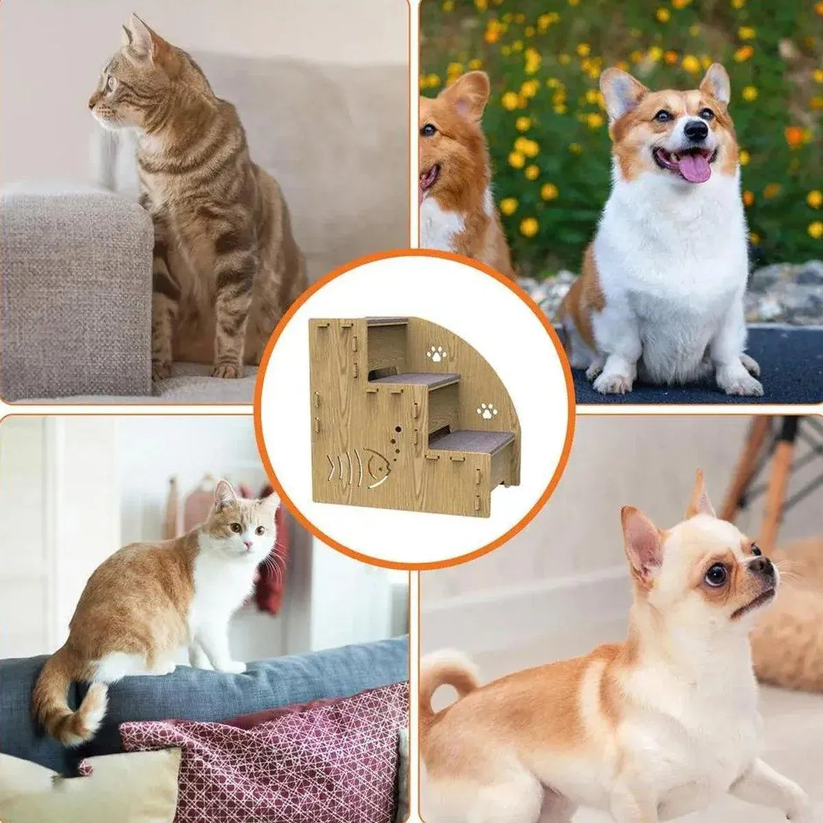 Wooden Pet Climbing Ladder Bed Step Frame Durable Climbing Frame