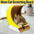 1-Piece Moon-Shaped Corrugated Cardboard Cat Scratcher