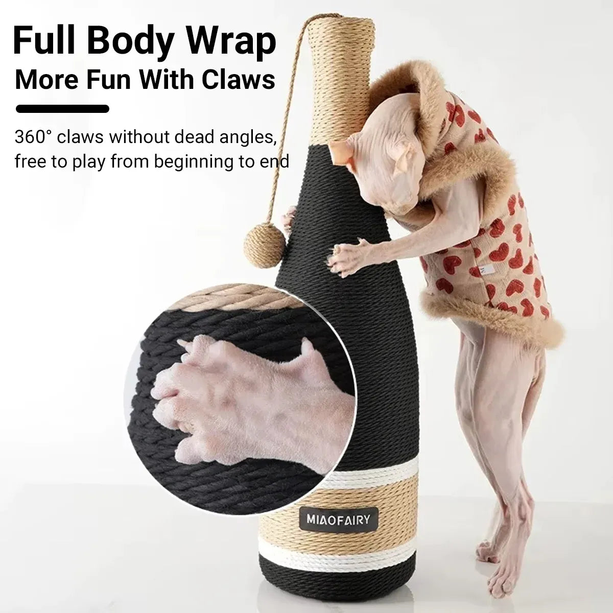 Vertical Cat Claw Wine Bottle Toy Kitten Scratcher Interactive Pet