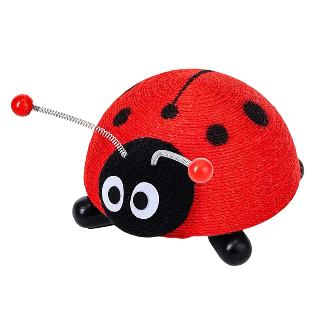 Sisal Cat Scratching Board Toy Ladybug Design Wear Resistant Cat