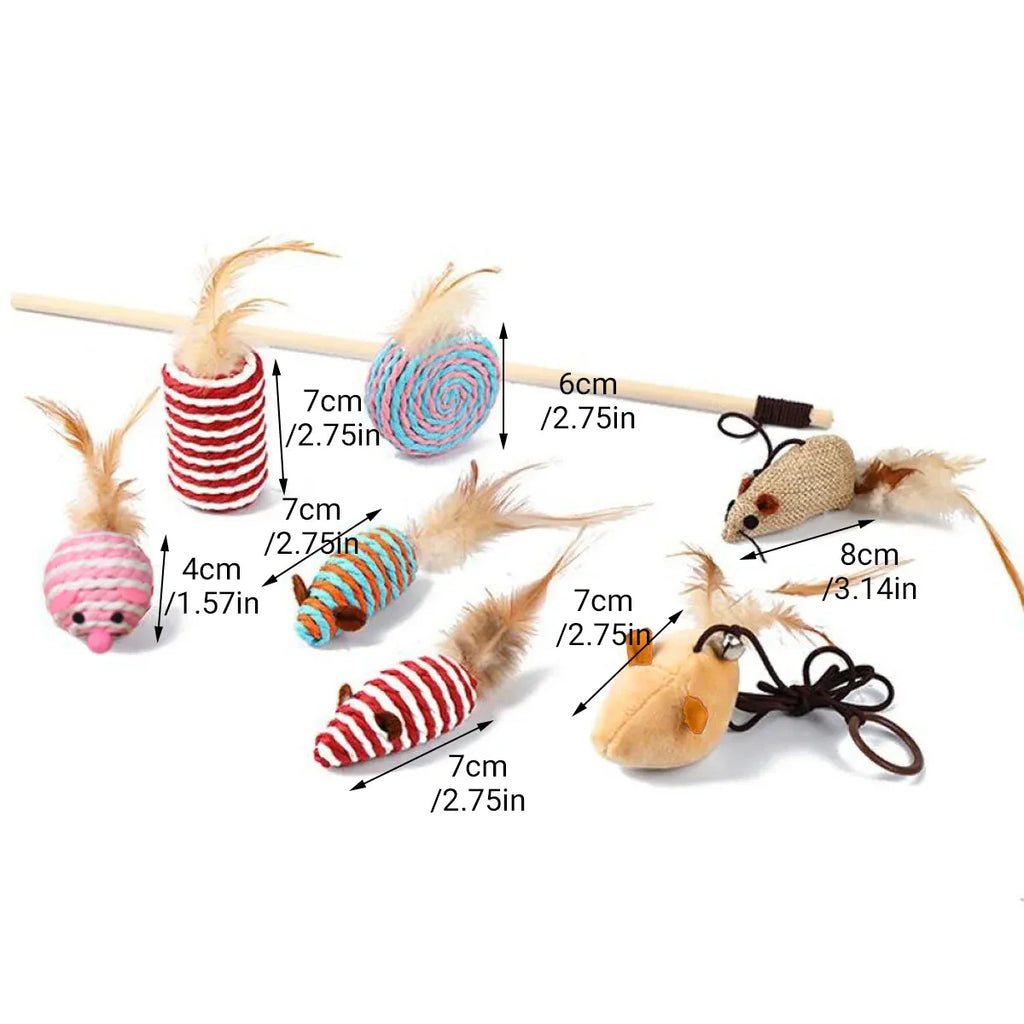 Cat Toys Set 7PCS Interactive Kitten Toys Durable
