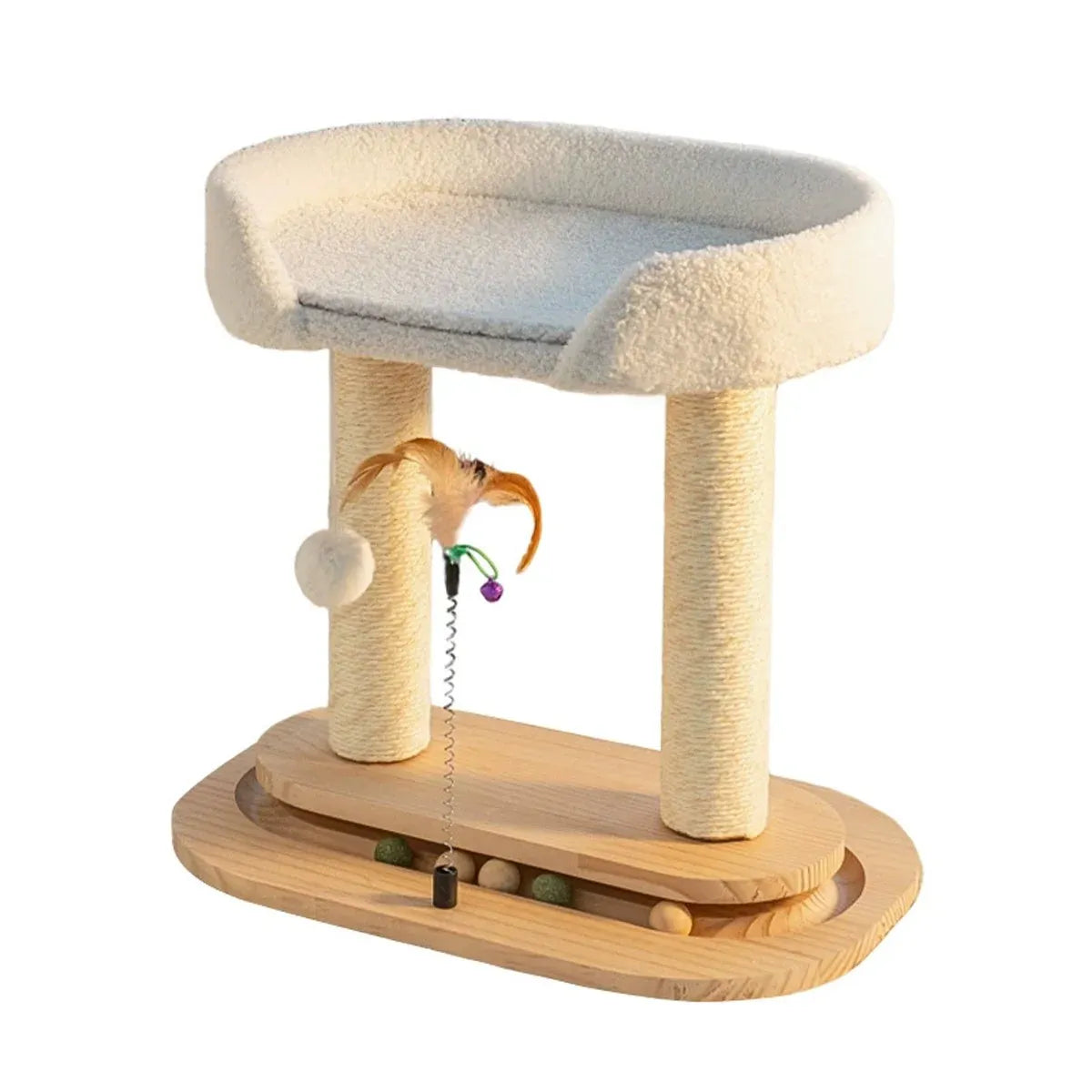 Rotating Cat Tree Cat Condo All in One Scratching Post Sturdy Non