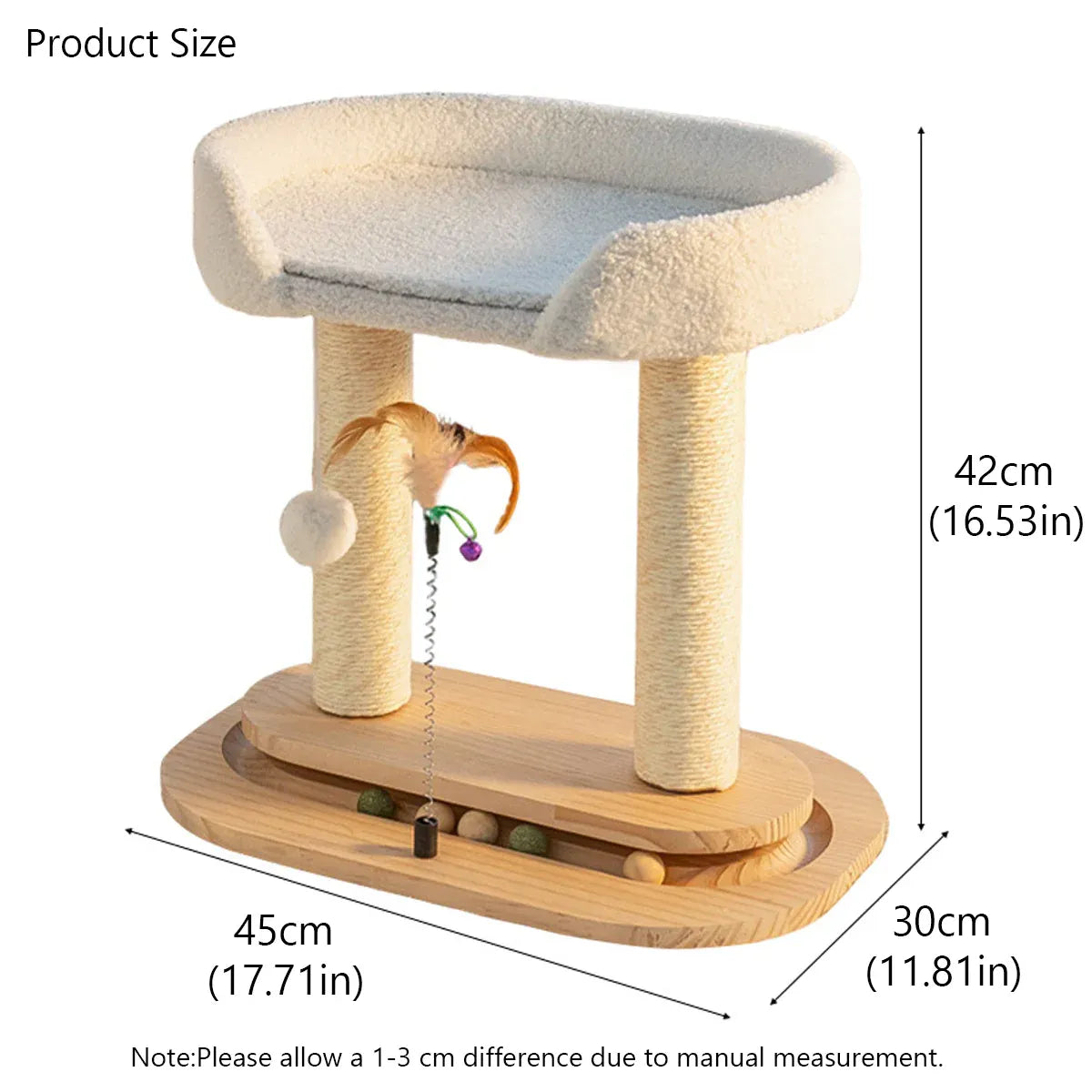 Rotating Cat Tree Cat Condo All in One Scratching Post Sturdy Non
