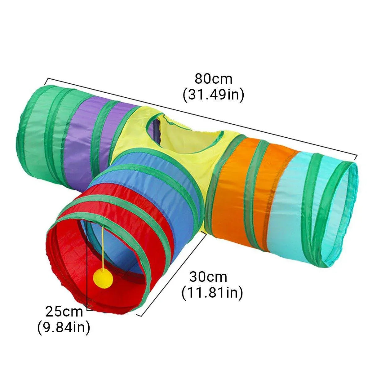Foldable Rainbow Cat Tunnel Interactive Pet Toy