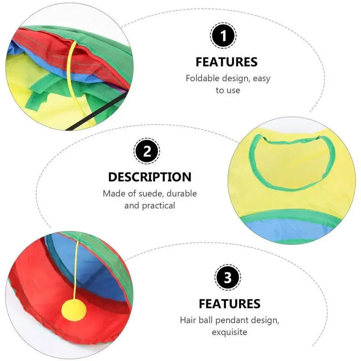 Foldable Rainbow Cat Tunnel Interactive Pet Toy