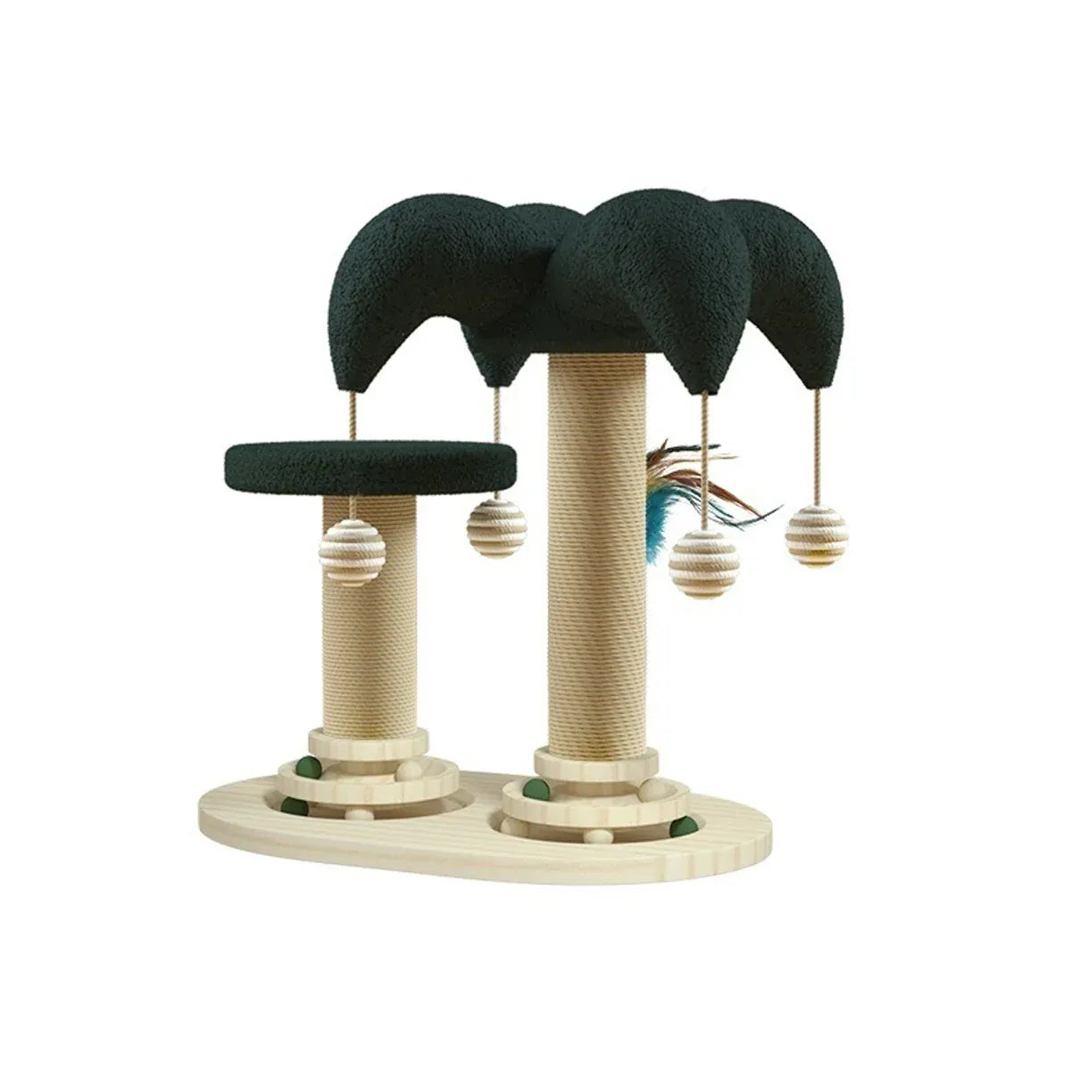 Cat Scratching Post Toy Turntable Climbing Frame Board Interactive