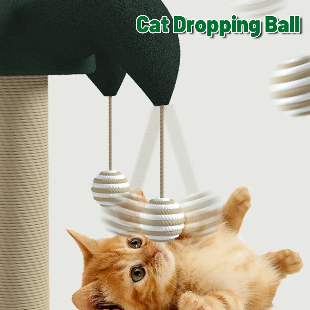 Cat Scratching Post Toy Turntable Climbing Frame Board Interactive