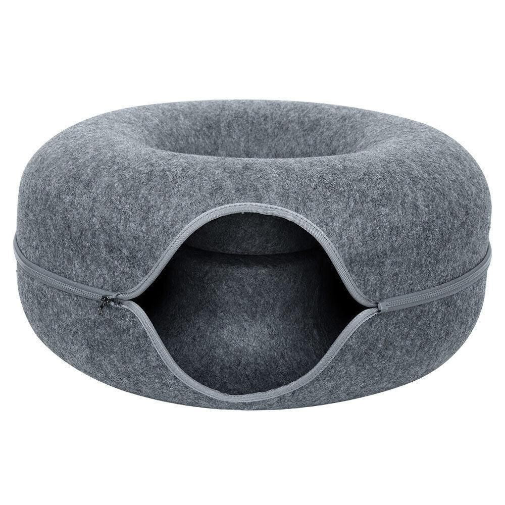 Felt Cat Tunnel Bed Round Donut Cave Nest