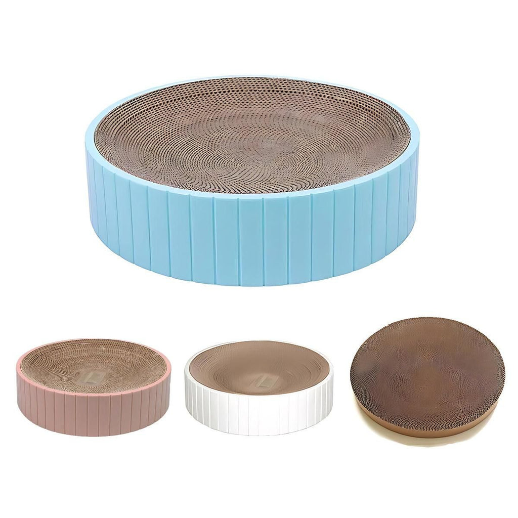 Round Cat Scratching Board, Bed and Bowl, 2 in 1, showing the options available